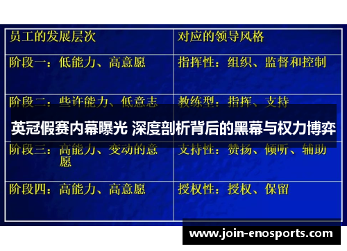 英冠假赛内幕曝光 深度剖析背后的黑幕与权力博弈